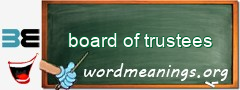 WordMeaning blackboard for board of trustees
